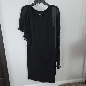 Betsy & Adam Black Asymmetrical Dress